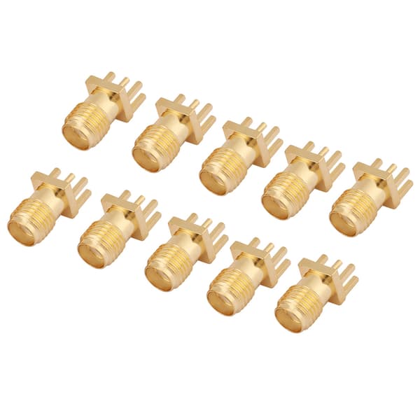10 stk. Messing SMA Hunn PCB-montering 50 Ohm RF-kontakt Base Socket Jack
