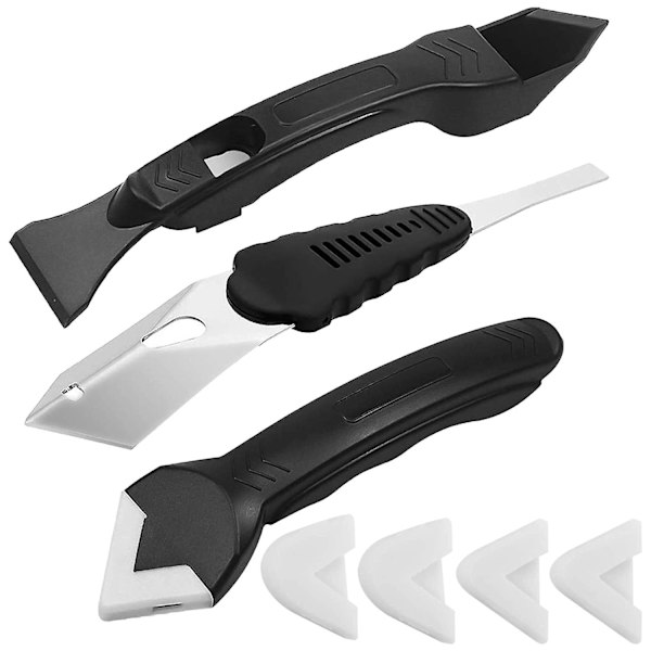 Läpinäkyvä silikonitiiviste, spatula 7 yhdessä ammattimaisen saumaustyökalusarja ja kehys kaikille keittiötiivisteille