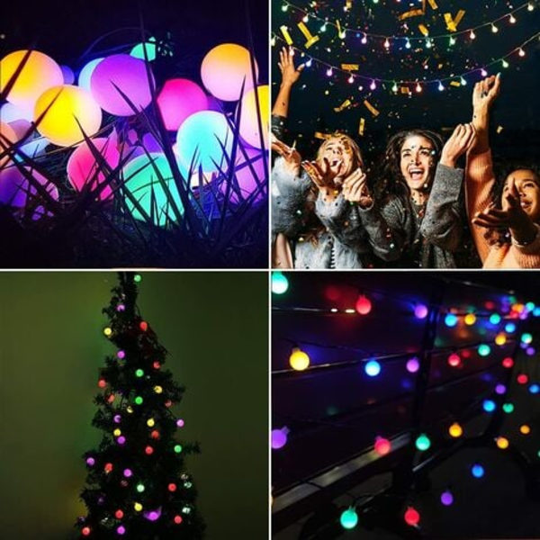 50LED 7M Solar String Lights utomhus, 8 lägen dimbar dekorationsljus för trädgårdssovrum jul