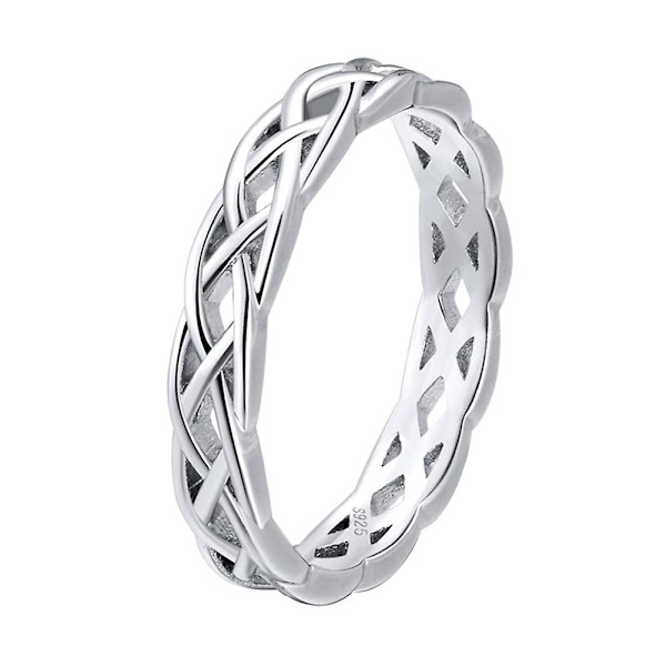 Minimalistiska kvinnor Twisted Form Hollow Band Ring Bröllopsförslag Smycken Present White Golden US 9