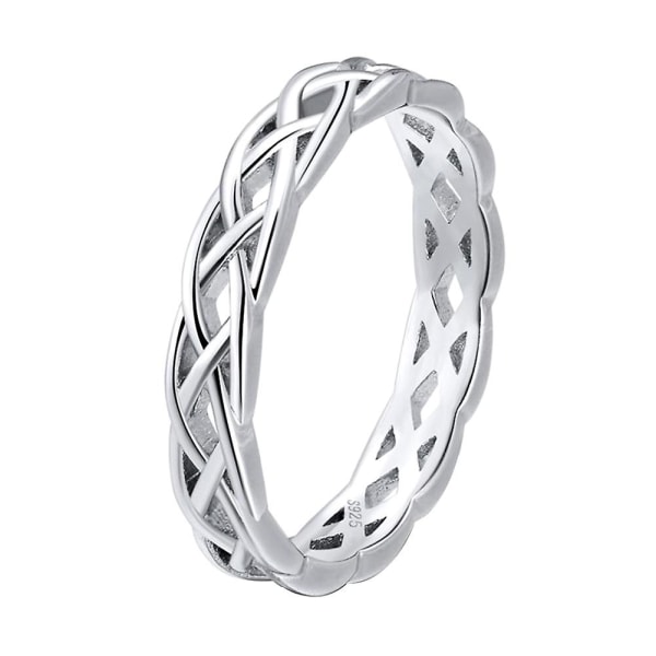 Minimalistiske kvinder snoet form hule bånd ring bryllup forslag smykker gave White Golden US 9