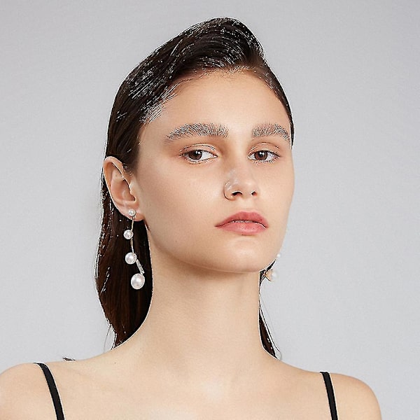 øreringe Golden Alloy Pearl Ear Studs Øredråber til daglig brug