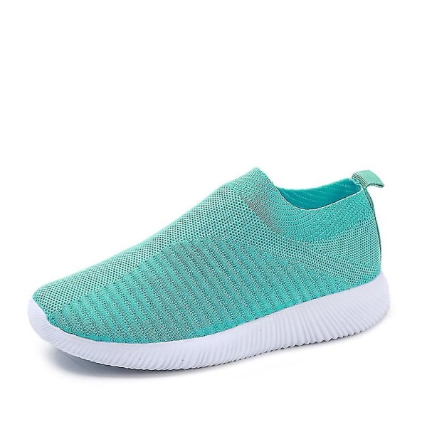 Naisten Mesh Slip On Sport Flat Shoes Tennarit Green 42