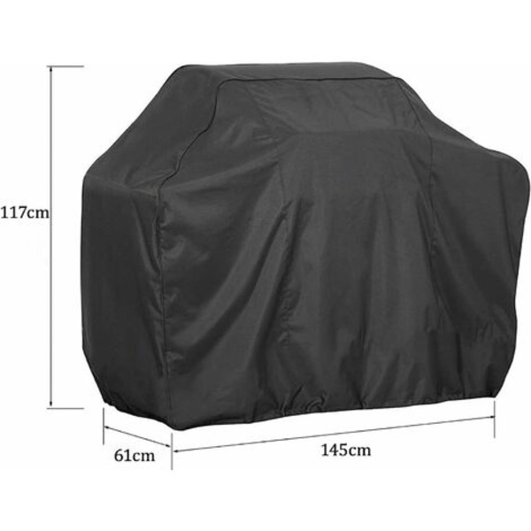BBQ Cover | Heavy Duty Oxford Cloth Gas Grill Cover | Holdbar sammenfoldelig vandtæt presenning med opbevaringspose, UV-bestandig (145X61X117CM)
