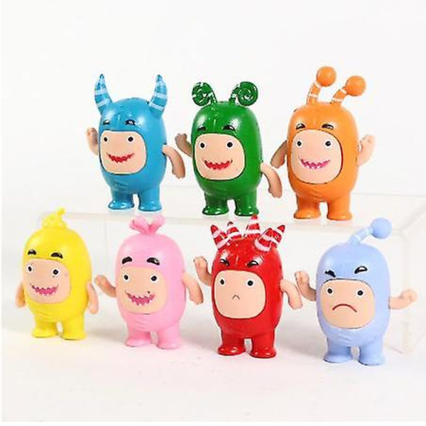 Oddbods Fuse Bubbles Slick Jeff Bubbles Pvc Figurer Legetøj Søde tegneserie Anime Dukker 7 stk/sæt