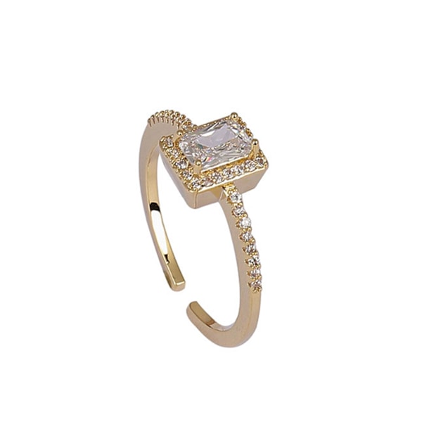 Ring Square Utsökt Rhinestone Woman Utsökt öppningsringar för bröllopsfest