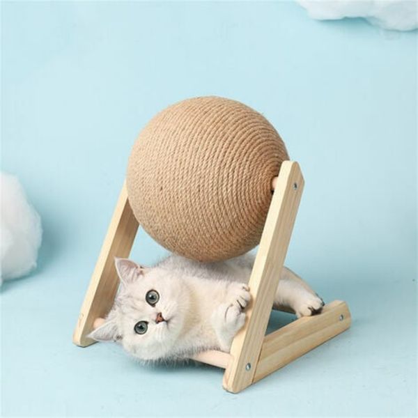 Katt skrapleksaker Katt skrapleksaker Cat Claw Board Handlindad sisalrep Katt Kattram Slitstark kattskrapstolpe