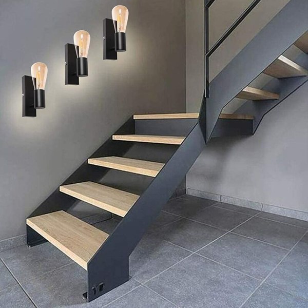 2 stk uten lyskilde retro smijernsvegglampe Amerikansk kaffevegglampe