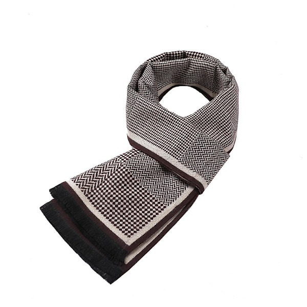 tjock varmrandig halsduk för män red and gray