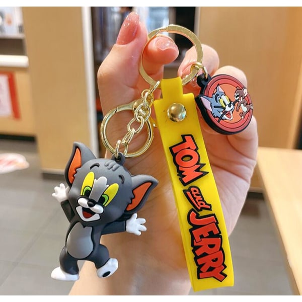 Tanssiva kissa söpö sarjakuva anime kissanpentu avaimenperä ketju sarjakuva autolaukku riipus pieni lahja avain riipus nukke laukku tarvikkeet,