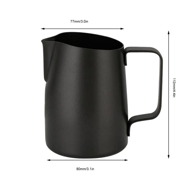 450 ml Sort Rustfrit Stål Non-Stick Mælkeskumningskande til Kaffe Latte