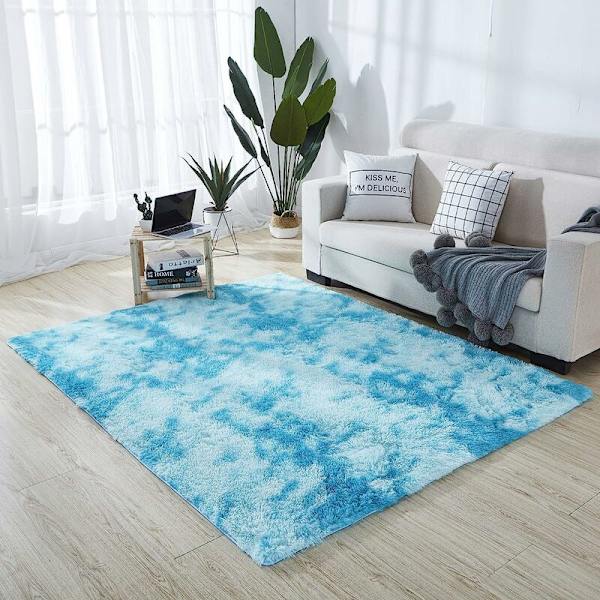 40*40 cm moderne minimalistisk tie dye langt hår tæppe moderne indendørs fluffy tæppe super blødt fluffy plys fløjl blødt langt hår,