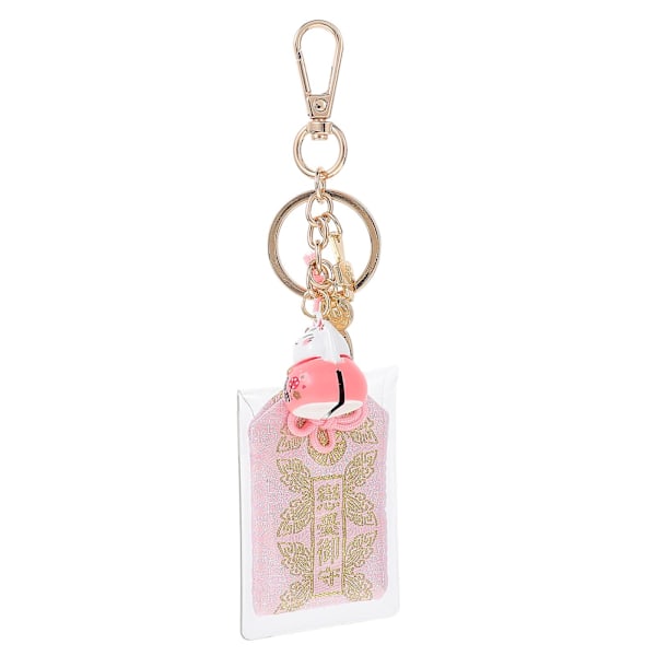 Japanilainen amulettiriipus Japanilaistyylinen Peace Blessing Bag Luck Cat avaimenperä Pink
