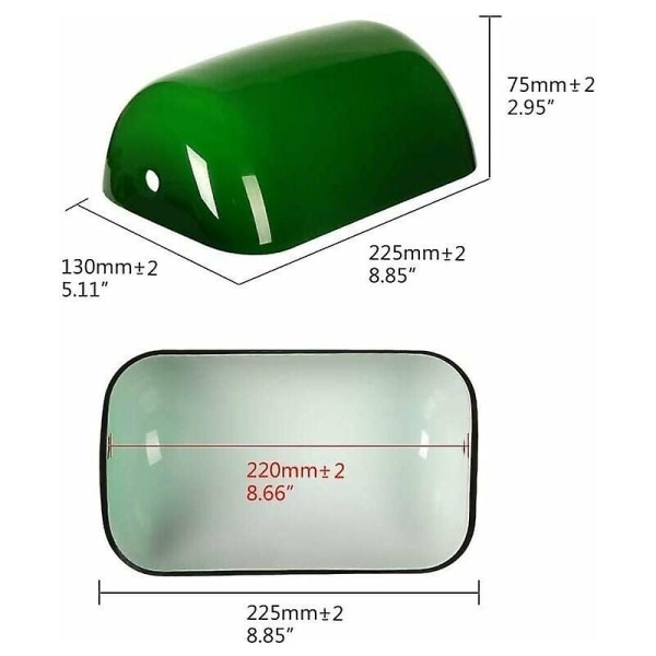 Erstatningsglassskjermdeksel for skrivebordslampe (grønn)