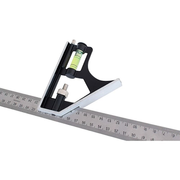 300 mm rustfrit stål kombinationsfirkant - kun metrisk graduering