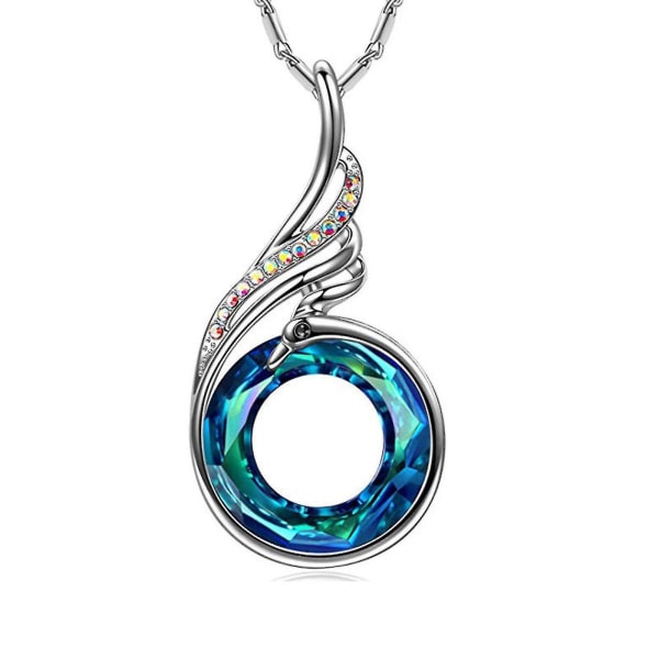 Ny farverig Crystal Peacock halskæde med kreativ mode og gradient farve