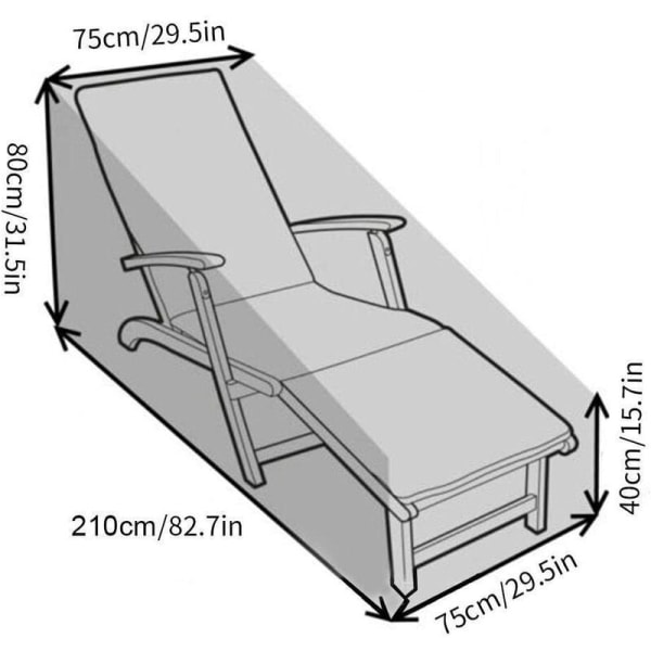 Oxford klud hvilebetræk (sort 210D 210*75*40*80 cm)