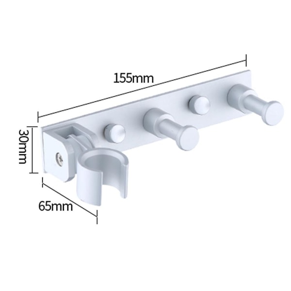 Dusjhodeholder Veggfeste med 2 hengekroker Håndholdt Matte