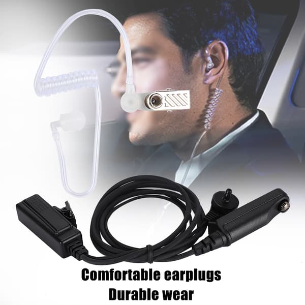 Ear Mate luftledningsheadset med PTT-knapp for Baofeng UV-9R