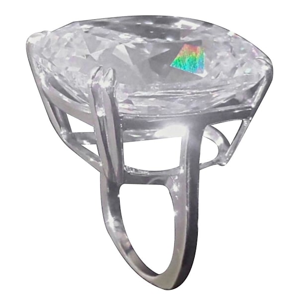 Stor fyrkantig Cubic Zirconia Finger Ring Lyx Kvinnor Förslag Bröllop Smycken US 8