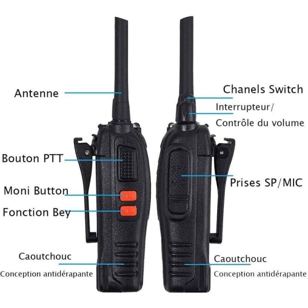 Uppladdningsbar handhållen trådlös civil walkie talkie 16 kanals tvåvägs radio walkie talkie lämplig för utomhusbruk