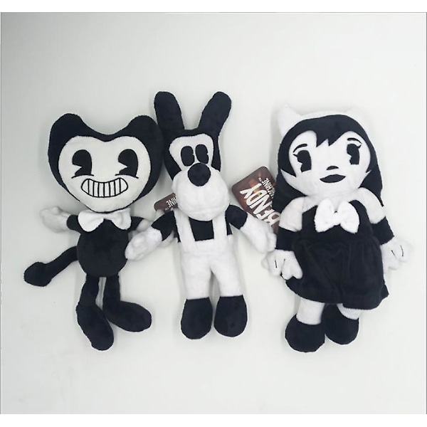 12" Bendy And The Ink Machine Plysjdukke Boris Myk Utstoppede Toy Figurer 3PCS