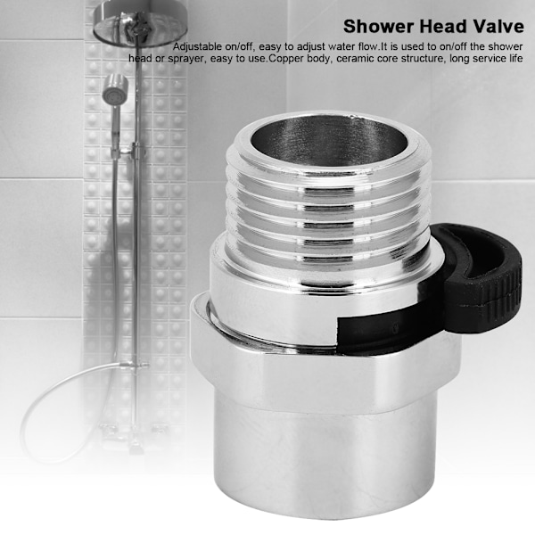1/2-tommers Dusjhode Sprøyte Flow Control Valve og Avstengingsadapter for Badtilbehør