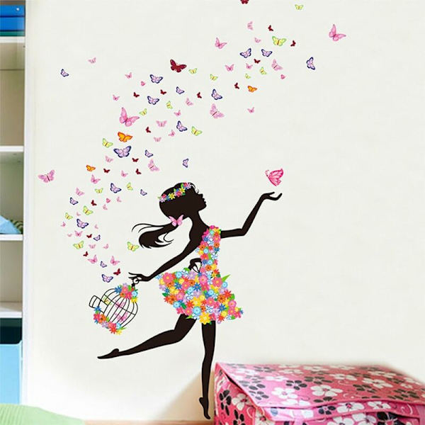 Stue soveværelse wallstickers blomster fe mønster wallstickers (taskepakning 60*90CM),