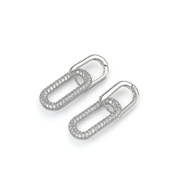 örhängen Glänsande Rhinestone Inbäddade Styv Färgad Legering Zircon Eardrops för dagligt bruk