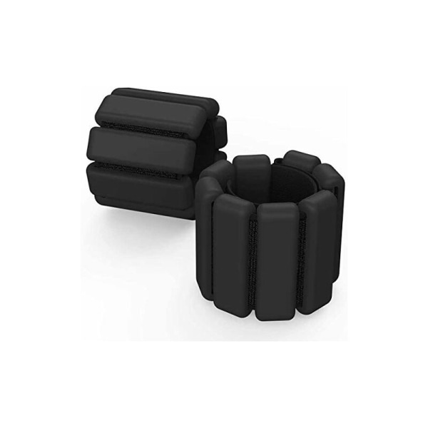 2st svart fyrkantig silikonviktsband, Yoga Cardio Pilates vikt Fitness för fot eller handled, viktarmband