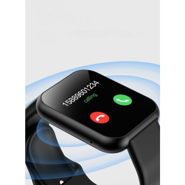 Musta Bluetooth puhelu Bluetooth puhelu Smart Watch HD -sykeverenpaineharjoitusaskelmittari