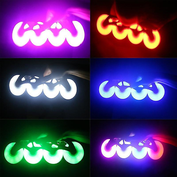 4 stk Flash Inline Skate Hjul 90a Led Lighting Skøjtehjul