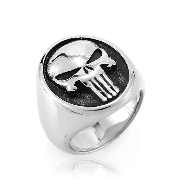 Mode Skull Biker Ring Män Kvinnor Rostfritt stål Vintage Smycken Punk Gyllene Silver Färg Motor Biker Skeleton Ring Silver