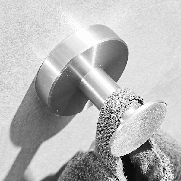 Handdukskrok i borstad nickel, 2 delar rostfri klädkrok Rund väggmonterad badrockskrok