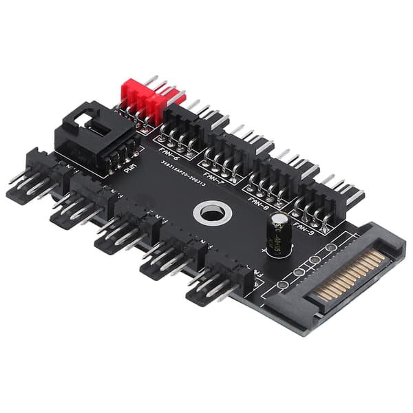 SATA Interface 10-vejs blæserhub hastighedsregulator 4Pin computertilbehør 12V