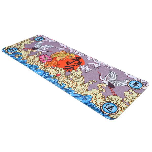 Vaskbar Gummimusemåtte 300x800x3mm Fiskemønster Stort Gamingtilbehør til Computer Notebook Tablet