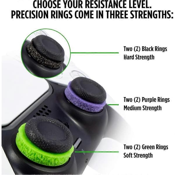 Precisionsringar, Aim Assist Motion Control för PS4, PS5, Xbox One, XBX, Switch Pro & Scuf Controller (Svart/Lila/Grön)