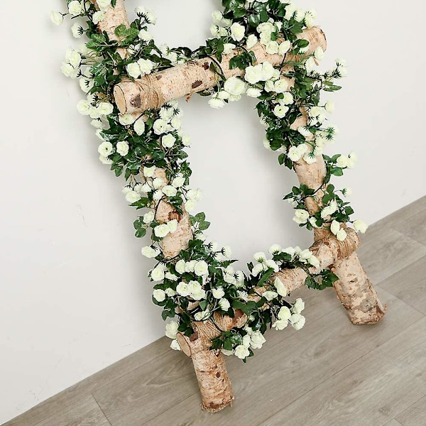 3 stk hvid kunstig rosenranke