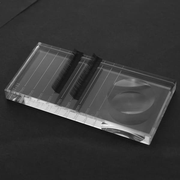 Rektangulær glass øyenvippe limseparatorholder forlengelsespall