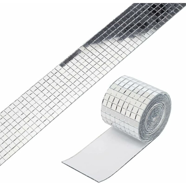 Bekvämt för de flesta väggar, klistra in mosaikväggklistermärken, glasspegelklistermärken (en meter silverväggklistermärken)