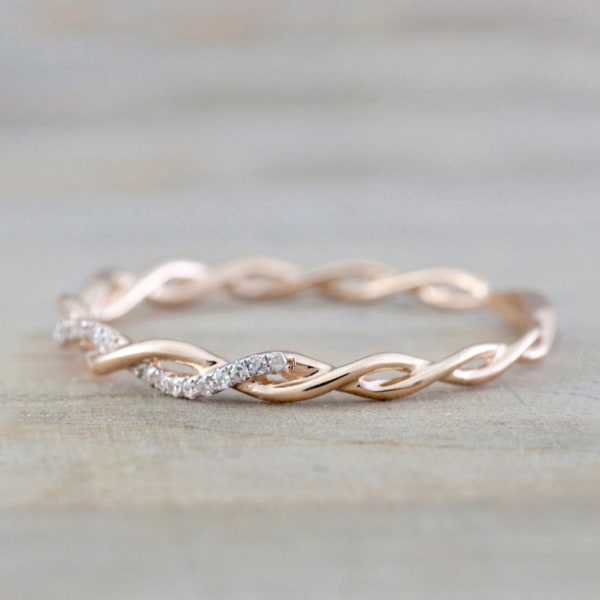 Finger Ring Tyylikäs kulutusta kestävä metalliseos Tukeva rakennusmuodikas sormus naisille Rose Gold US 10