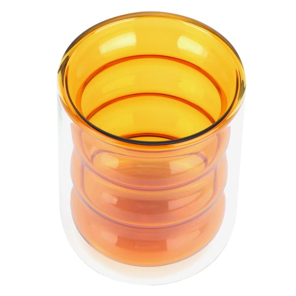 Dubbelväggig Värmebeständig Spiral Glasmugg 200ml Gul