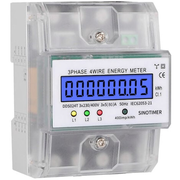 DDS024 5-100A 380V 50Hz enfas AC amperemeter med LCD-display, transparent case