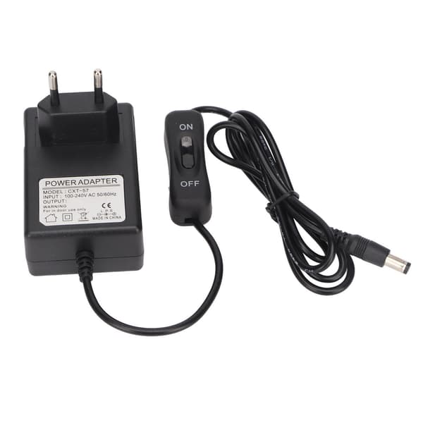 9V 2A strømadapter 15 cm nålskumkutter med bryterbeskyttelse 100-240V EU-plugg