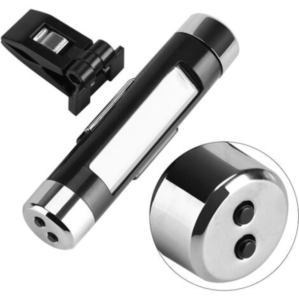 Digital Clip-on bilklokke Termometer Temperaturmåler Bilmåler Miniklokkemonitor med LCD-skjermbakgrunnsbelysning f