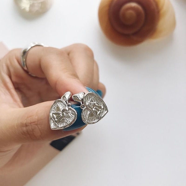 Øredobber Sølv S925 Heart Stud Fashion Jewelry Ac7534