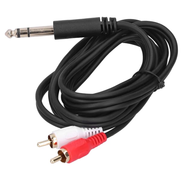 6,35 mm Dobbel RCA Hann Stereo Audio Y Splitter Kabeladapter