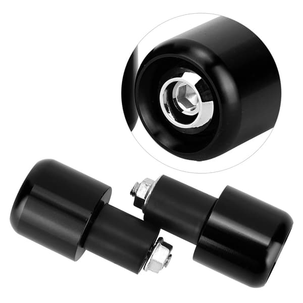 2 stk. Motorcykelstyr Endeprop 22 mm Diameter Sort Modifikationstilbehør