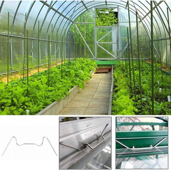 150 pakke drivhusglasclips, med 75 W trådclips til drivhusglas og 75 Z overlapningsclips til drivhusglas til drivhusmontering