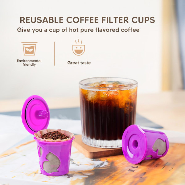 3 stk Kaffekapselkopp Bpa Gratis matklasse rustsikker med lokk Miljøvennlig påfyllbart plastmikronett kaffeputefilter for kafé